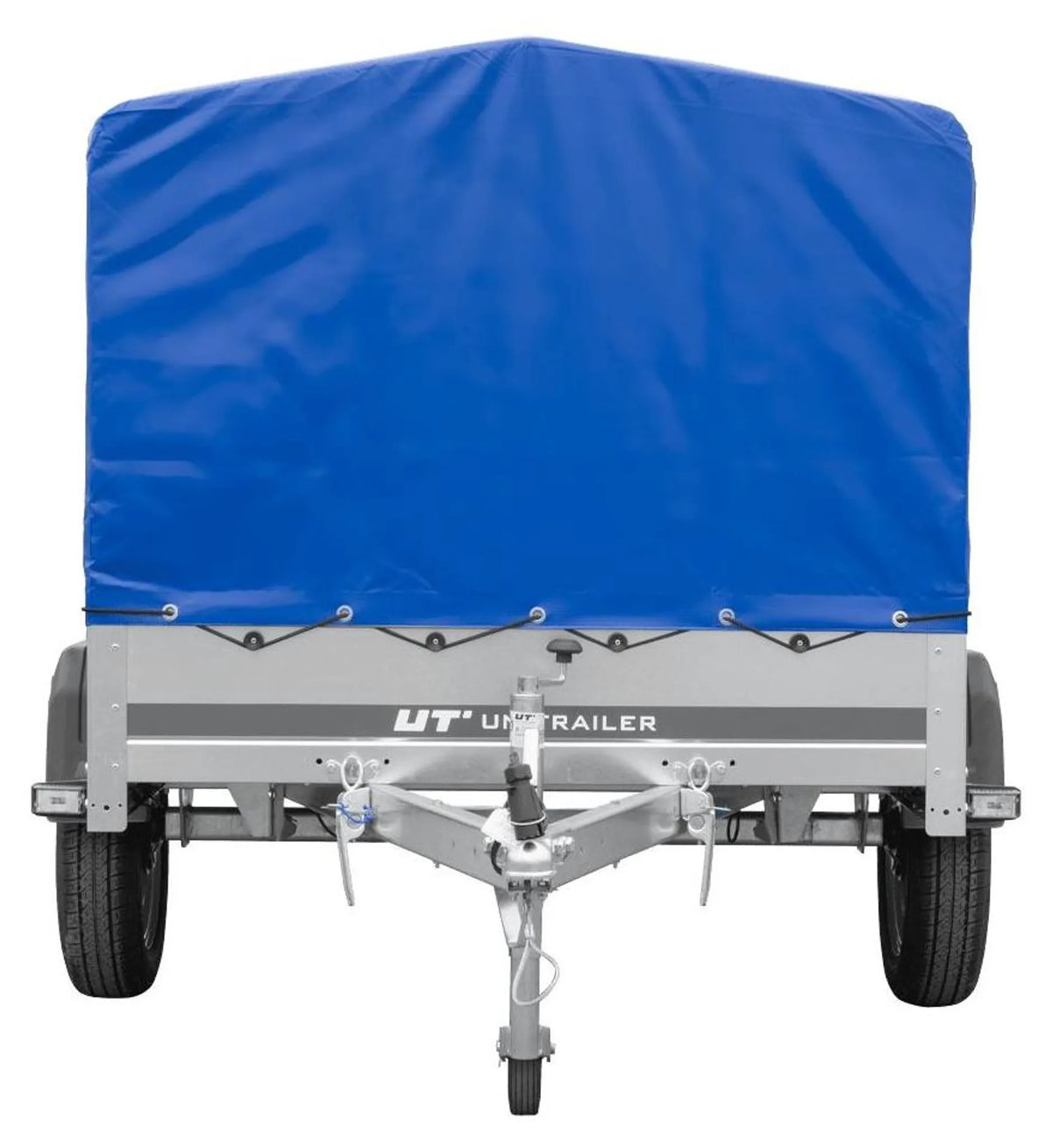 Trailer with tarpaulin GARDEN TRAILER 201 TIPP [with support wheel, blue high tarpaulin and high bows]