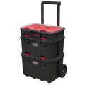 Keter Stack n' Roll Modular DIY Tool Storage System Cart with Wheels, Stackable, Lightweight, Durable, Water Resistant, Black