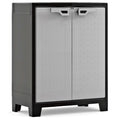 Keter Titan Low Indoor Garage Utility Multi purpose Cabinet - Black-Grey