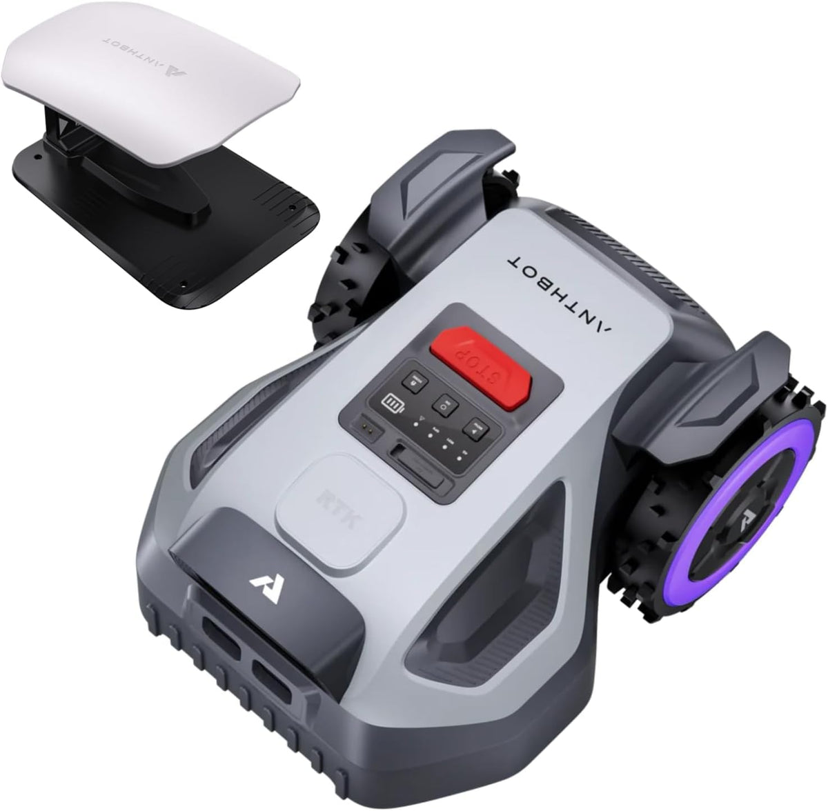ANTHBOT Genie600 Robot Lawn Mower, Perimeter Wire Free, Full Band RTK+4-Eye Vision Robot Lawnmower, Recommended for 600 m², Max 800 m², Automatic Mapping, Accurate Obstacle Avoidance, APP Control