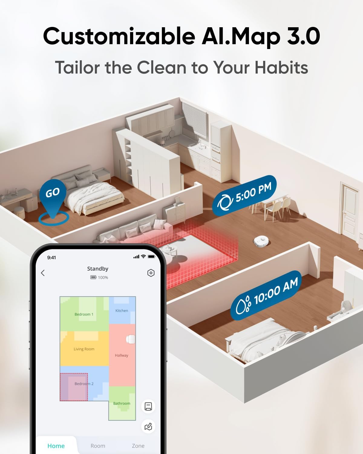 eufy X10 Pro Omni Robot Vacuum Cleaner with Mop, All-in-One Station, 8,000Pa Powerful Suction, Dual Mops, AI Obstacle Avoidance, Auto Mop Washing, Auto-Hot-Air-Drying