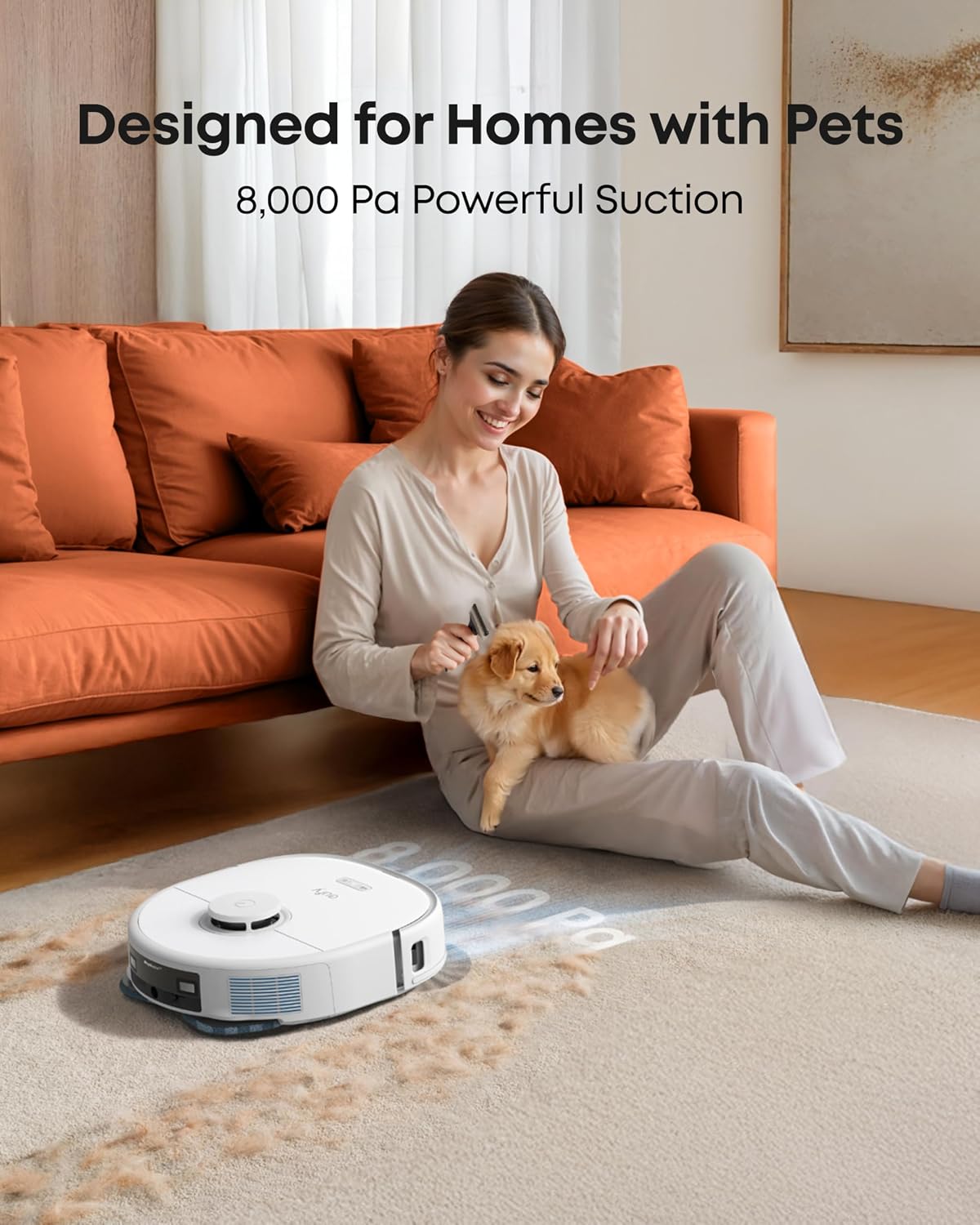 eufy X10 Pro Omni Robot Vacuum Cleaner with Mop, All-in-One Station, 8,000Pa Powerful Suction, Dual Mops, AI Obstacle Avoidance, Auto Mop Washing, Auto-Hot-Air-Drying