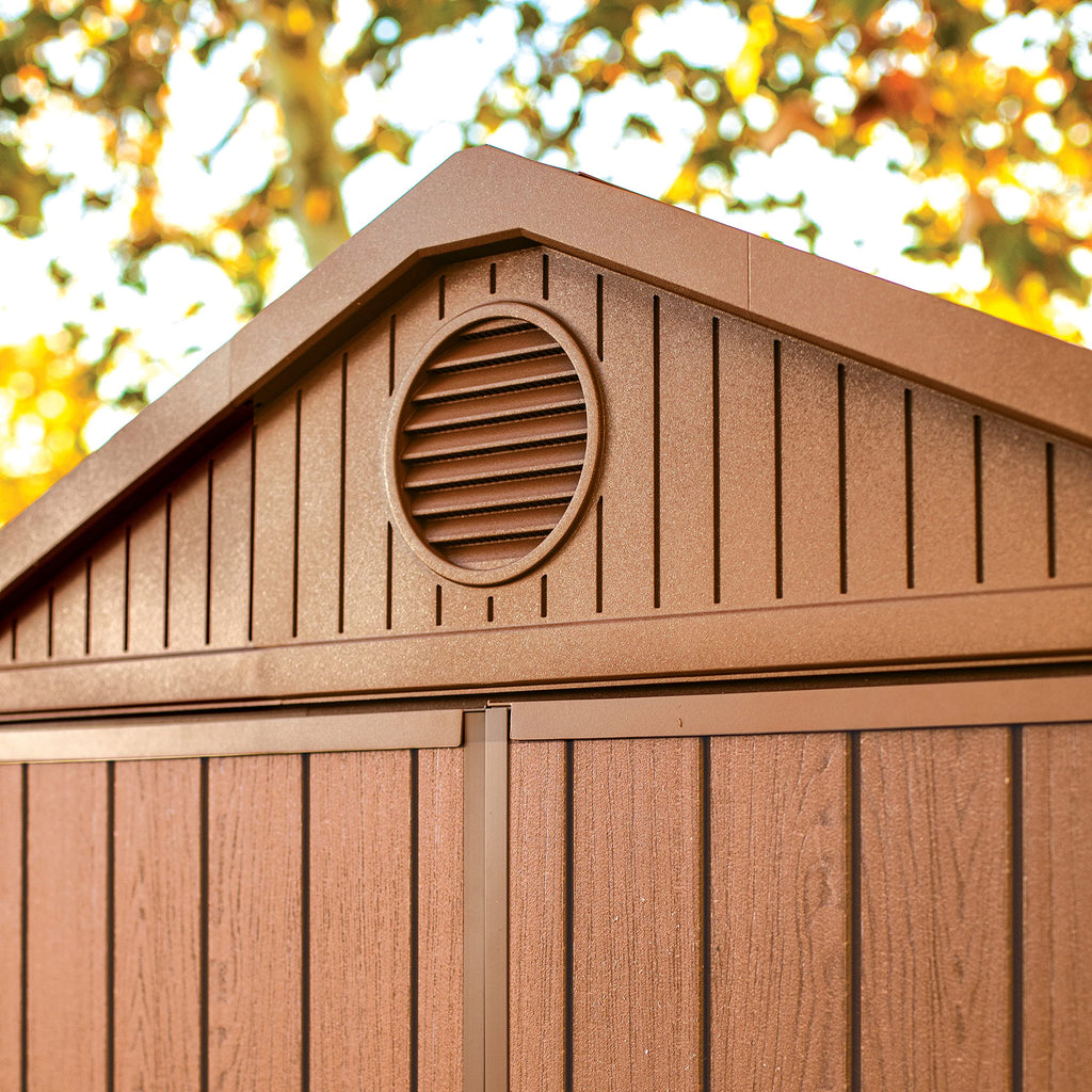 Keter Darwin Outdoor Apex Double Door Garden Storage Shed 6 X 4ft Brown Wood Look And Feel | Fade Free | All Weather Resistant | Safe And Secure | Zero Maintenance | 15 Year Warranty