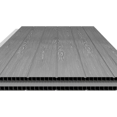 Pro Grade 6ft x 4ft Premium Plastic Garden Shed Double Door - Grey Wood Touch Texture